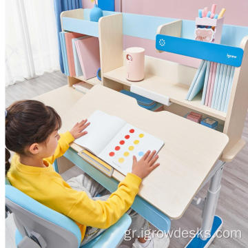 Μελέτη γραφείου με ράφι για παιδιά καρέκλα τραπέζι για παιδιά